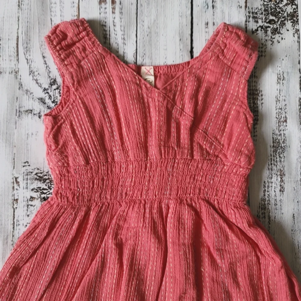 Cherokee Pink Coral Dress Girls Size 12 M Sleeveless - Picture 2 of 4